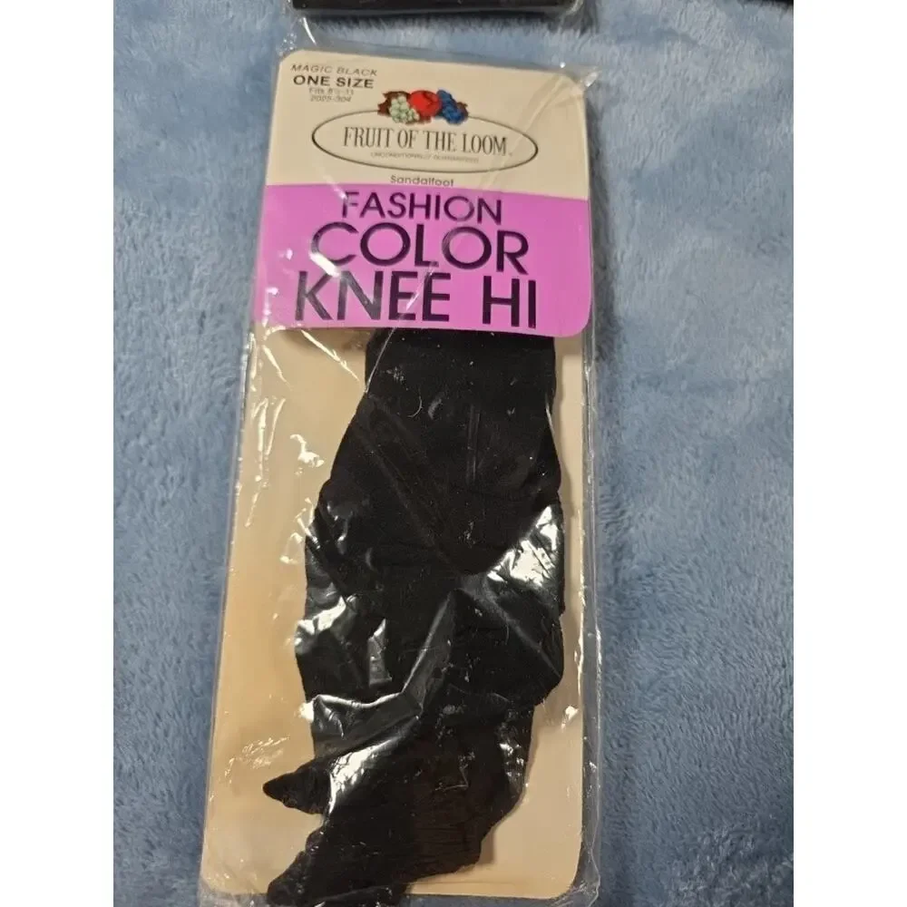 Vintage Women’s Black Knee High Trouser Socks Hosiery NOS Mixed Brand Lot of 3